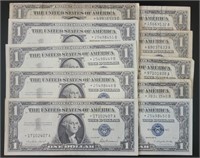 10 - $1 Silver Certificate Star Notes