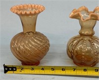 2 - 6" Caramel Fenton Vases