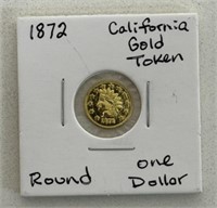 1872 $1 CALIFORNIA GOLD TOKEN