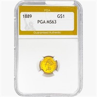 1889 Rare Gold Dollar PGA MS63