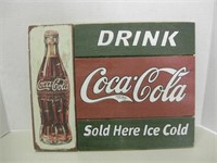 14" x 11' Painted Wood Coca-Cola Sign