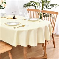 Extra Large Round Oval Table Cloth  Almond Light