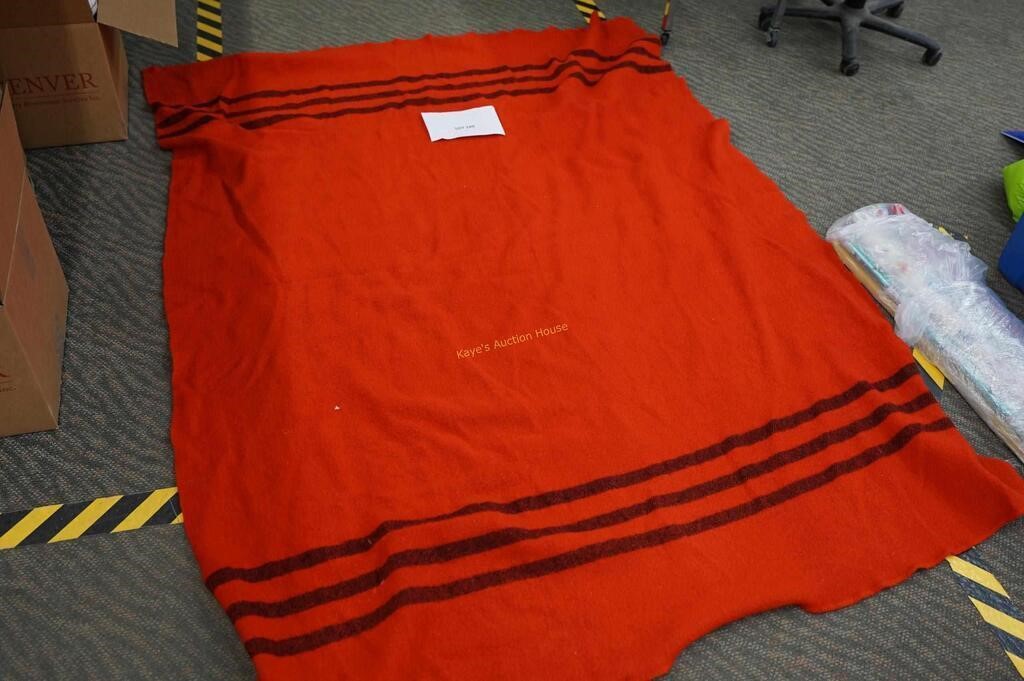 red wool blanket 60"x84", no label