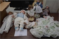 7-porcelain dolls 12"-22"