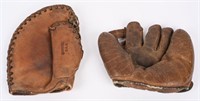 WWII US MILITARY LEATHER BASEBALL MITTS OR GLOVES