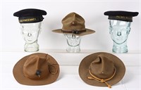 WW1 & WWII US MILITARY HEADGEAR LOT USN MARINES