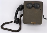 US NAVY KELLOGG SWITCHBOARD HAND CRANK WALL PHONE