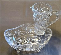 American Brilliant Cut Glass Crystal Pitcher and
