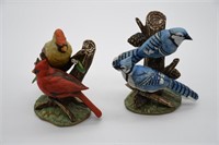 Knowles Cardinal & Blue Jay Figurines