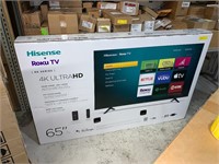 FOR PARTS 65" FLAT SCREEN TV HISENSE ROKU AS IS