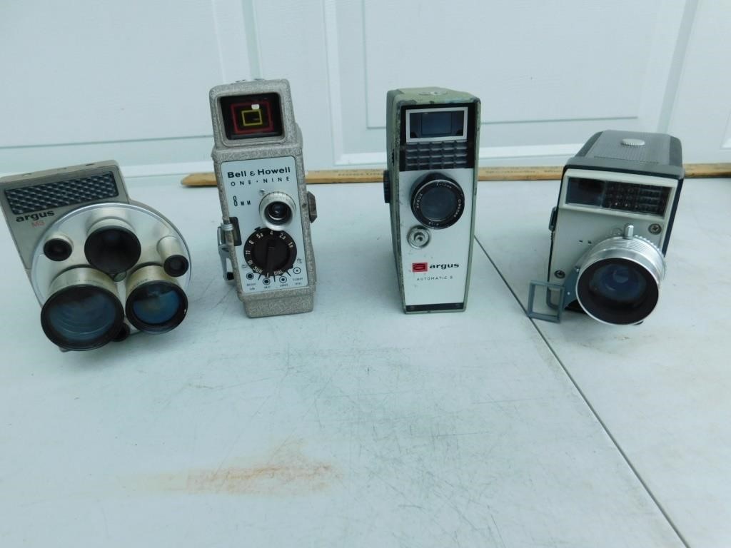 Four 8mm movie cameras, untested