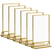 Acrylic Gold Sign Holders, 5x7 Vertical Clear Pict