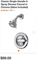 Classic Single-Handle 5-Spray Shower Faucet NIB