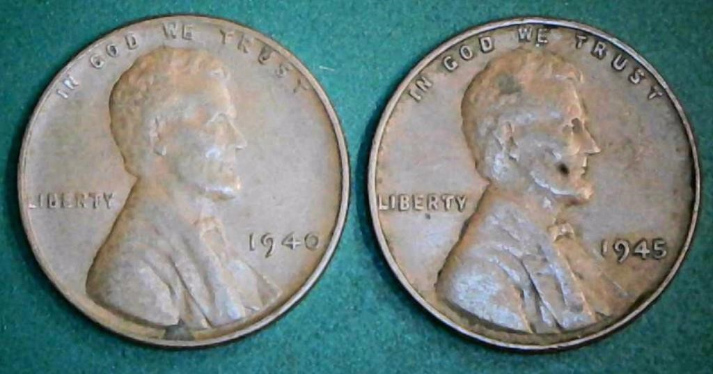 1940 P, 1945 P Lincoln Wheat Pennies