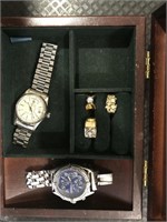 VINTAGE JEWELRY, WATCHES AND JEWELRY BOX