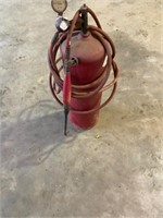 Red Brazing Torch with bottle and hose
