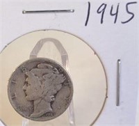 1945 Mercury Silver Dime