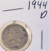 1944 D Mercury Silver Dime