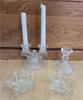 Lot of Glass Candle Holders