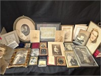 Estate Lot of Antique Metal & Paper Photographs