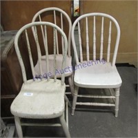 3 wood chairs