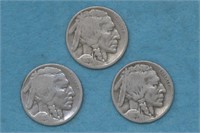 3 - 1925-D Buffalo Nickels