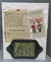 1941 Pennsylvania hunting license.