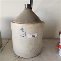 Vintage Stoneware Jug - 3 Gal - approx 15.5" Tall