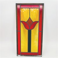 Vintage Stained Glass Tulip Wall Art