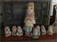 Snow White & Seven Dwarfs cloth doll set