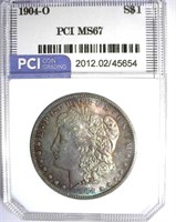 1904-O Morgan PCI MS-67 Iridescent Toning