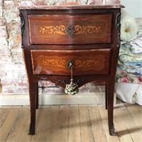 French Inlaid 2 Drawer Stand