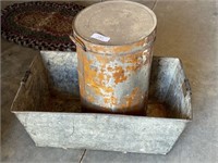 2 Large Galvanized Storage Containers