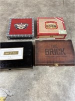 Vintage wood cigar boxes, set of 4