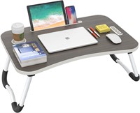 23.6 Inch Portable Wood Black Laptop Bed Desk