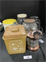 Glassware Jars, Tin Canister, Plastic Canister