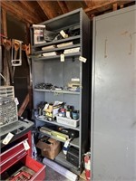 89"H x 36"W dark grey metal 8-shelf open cabinet