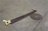 Crosscut Saw Approx 53" & Saw Blade Approx 17"
