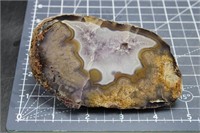 Polished Plume Agate W/ Amethyst Center, 1lbs