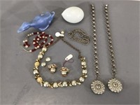 Jewelry & Parts, Pottery Duck, Glass Egg, etc