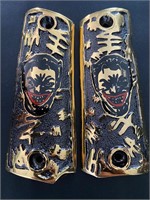 Custom 1911 Grips - Gold Plated - Joker