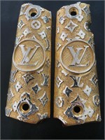 Custom 1911 Grips - Gold Plated - Louis Vuitton LV