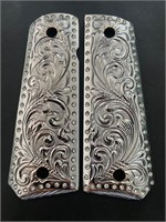 Custom 1911 Grips - Silver Plated - Vector Design