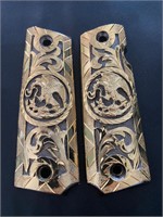 Custom 1911 Grips - Gold Plated - Mexican Eagle