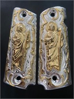 Custom 1911 Grips - Gold Plated - San Judas