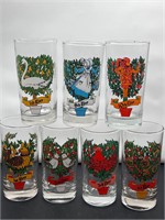 7 of the 12 days of Christmas glasses