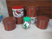 7 Pc Lot of Christmas Tins & Container
