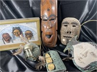 Authentic Tribal Masks Mahogoney Artist Signed