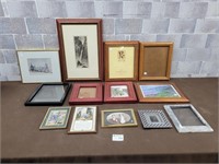 Large vintage wall art pieces and frames