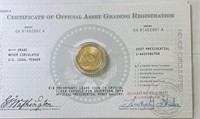 2007 Presidential Washington UNC Certificate of